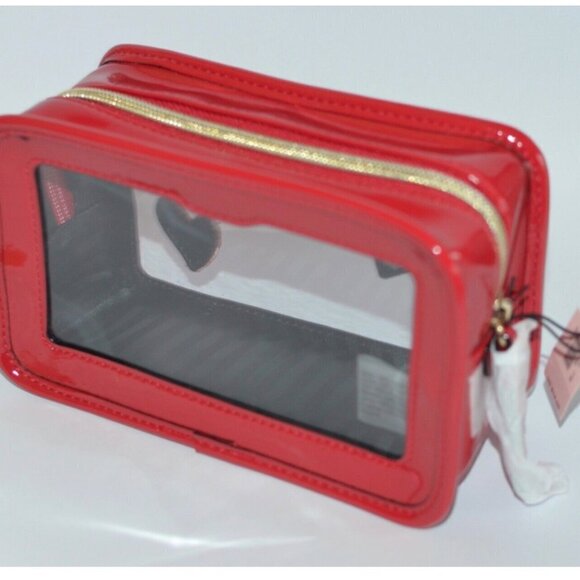 NWT Victoria's Secret shiny Red Makeup Bag Pouch cosmetic case - Picture 7 of 7